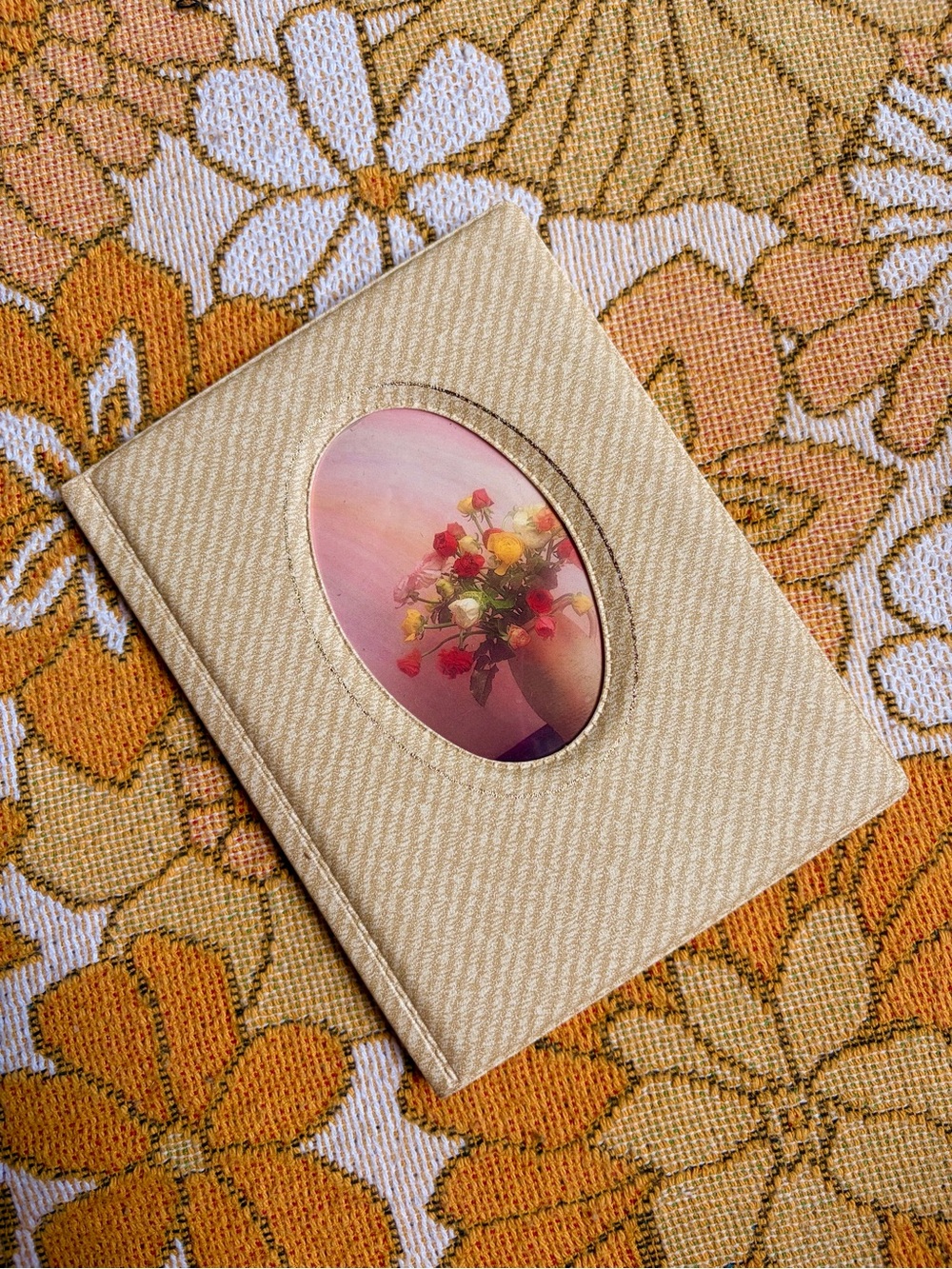 🌹📖✨ Vintage 70s Herringbone Rose Photo Album ✨📖✨